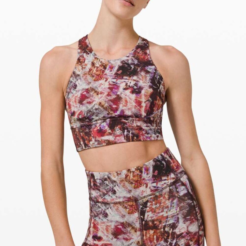Lululemon Wunder Train Long-Line Bra Urbantricity Multi High Neck Racerback 4